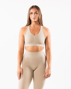 Alphalete Amplify Bra Naisten Urheiluliivi Linen | OWJUF-0825