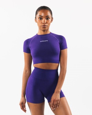 Alphalete Amplify SS Crop Naisten Paidat Violetit | UGVEJ-1792