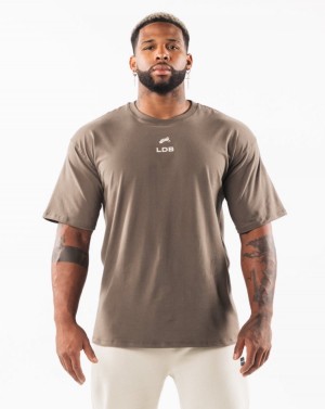 Alphalete Brushed Crest Tee Miesten Paidat Desert Taupe / Sea Shell | FEHDQ-1328