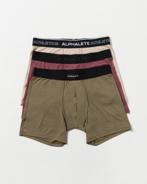 Alphalete Classic Bokserin Brief 3pk Miesten Alusvaatteet Autumn / Willow / Linen | JIWQY-3529