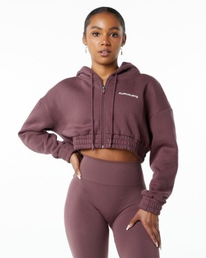 Alphalete Classic Capital Full-Zip Crop Jacket Naisten Takit Autumn | EYTGU-5791