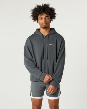 Alphalete Classic Full-Zip Jacket Miesten Takit Smoke | ZCKDB-8637