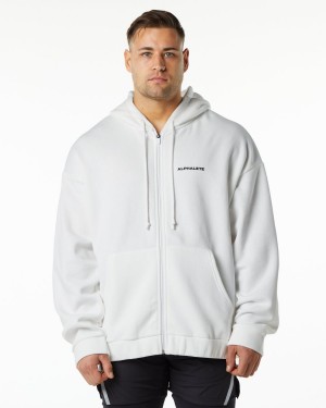 Alphalete Classic Full-Zip Jacket Miesten Takit Valkoinen | XKPWV-0746