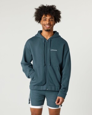 Alphalete Classic Full-Zip Jacket Miesten Takit Ocean | YXUZE-3461