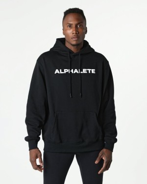 Alphalete Core Hoodie Miesten Huppari Mustat | ZKNGH-9301