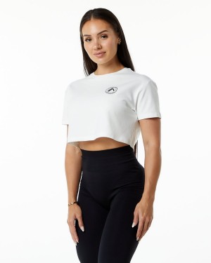 Alphalete Dynasty Crop Naisten Paidat Valkoinen | MGHLS-8916