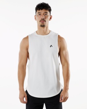 Alphalete Dynasty Tank Miesten Hihaton Paita Valkoinen | IHXLO-3102