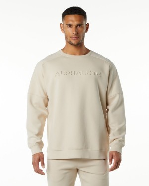 Alphalete ELMTS Crewneck Villa Miesten Takit Vanilla | CEBVA-5418