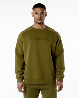 Alphalete ELMTS Crewneck Villa Miesten Takit Moss | ZCYEI-8342