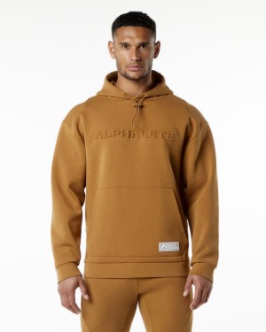 Alphalete ELMTS Hoodie Miesten Huppari Almond | VYKCM-8153