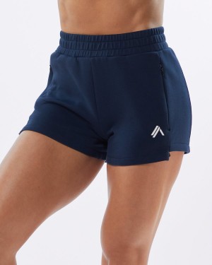 Alphalete ELMTS Urheilulliset Lyhyt 3.5" Naisten Shortsit Laivastonsininen | XQOAS-3628