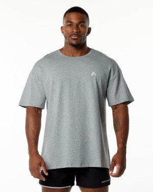 Alphalete Emblem Tee Miesten Paidat Harmaat | XBCPI-1759