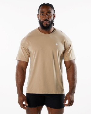 Alphalete Emblem Tee Miesten Paidat Taupe | YWRBF-8603