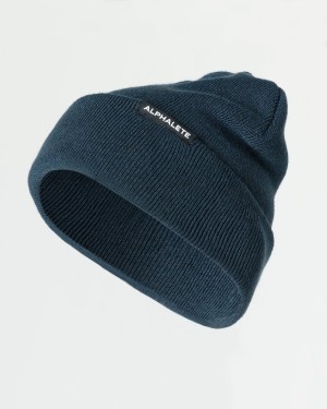 Alphalete Essential Foldover Beanie Miesten Asusteet Midnight | IQGDM-9584