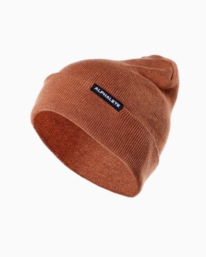 Alphalete Essential Foldover Beanie Miesten Asusteet Clay | MYFRW-7498