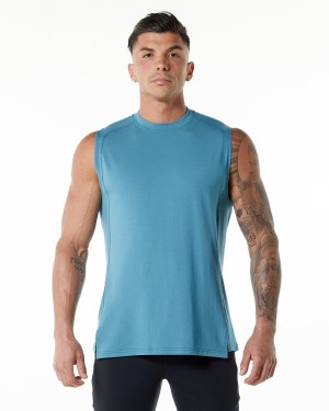 Alphalete Evo Tank Miesten Hihaton Paita Sininen | QYSZH-8507