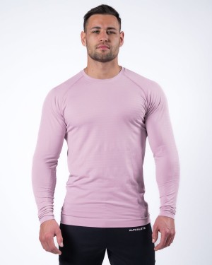 Alphalete Hero Long Sleeve Tee Miesten Paidat Bloom | EXCPD-7243