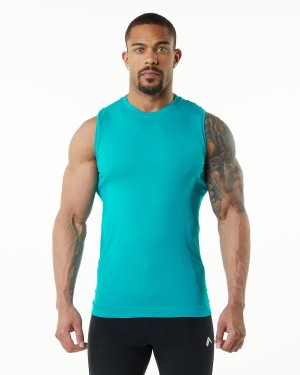 Alphalete Hero Tank Miesten Hihaton Paita Ocean | DYMCH-8621