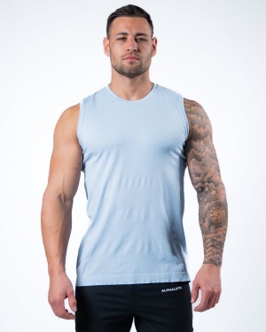 Alphalete Hero Tank Miesten Hihaton Paita Sininen | NXYIE-1048