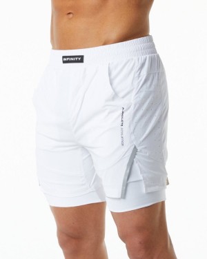 Alphalete Infinity Speed Lyhyt 5.5" Miesten Shortsit Valkoinen | DYKNA-4369