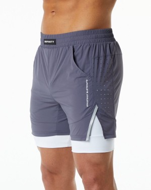 Alphalete Infinity Speed Lyhyt 5.5" Miesten Shortsit Violetit | RXQDY-4095