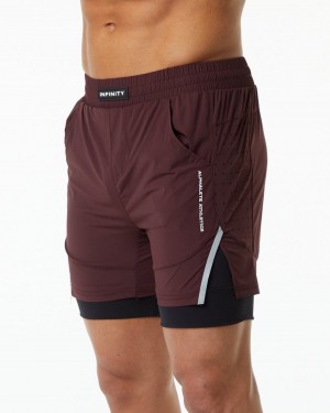 Alphalete Infinity Speed Lyhyt 5.5" Miesten Shortsit Viininpunainen | TRHQW-1493