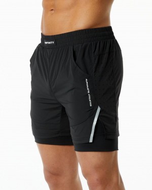 Alphalete Infinity Speed Lyhyt 5.5" Miesten Shortsit Mustat | NMJCX-3879