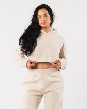 Alphalete King Crop Hoodie Naisten Huppari Vanilla | PZTBD-3298