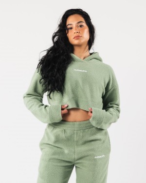 Alphalete King Crop Hoodie Naisten Huppari Sage | IHNVD-3567