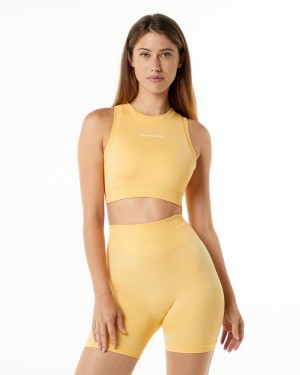 Alphalete Ozone Crop Bra Naisten Urheiluliivi Daffodil | DCALI-7813