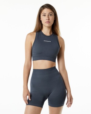 Alphalete Ozone Crop Bra Naisten Urheiluliivi Carbon | MKBUC-4218