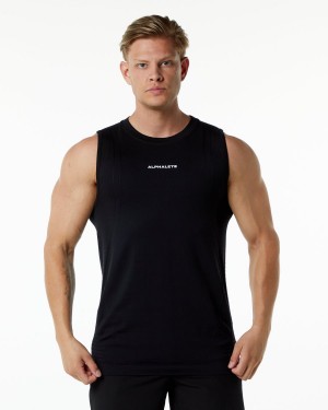 Alphalete Ozone Tank Miesten Hihaton Paita Mustat | FDVBS-4078