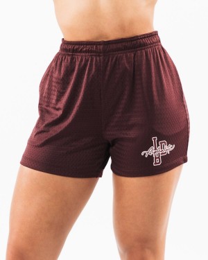 Alphalete Signature Mesh Lyhyt 4" Naisten Shortsit Sangria | YONMC-5936