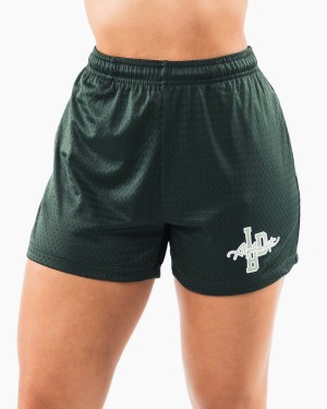 Alphalete Signature Mesh Lyhyt 4" Naisten Shortsit Evergreen | LFSEV-5731