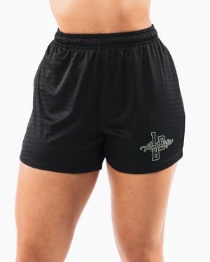 Alphalete Signature Mesh Lyhyt 4" Naisten Shortsit Mustat | ZCLFE-7019