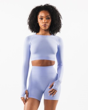 Alphalete Stratus LS Crop Naisten Pitkähihainen Sininen | CBENM-3876