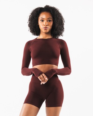 Alphalete Stratus LS Crop Naisten Pitkähihainen Sangria | CJRIY-8049