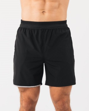 Alphalete Studio Lyhyt 6" Miesten Shortsit Mustat Hopea | MOVKQ-7502