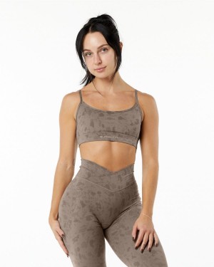 Alphalete Surface Limitless Bra Naisten Urheiluliivi Pebble Print Mocha | PKWIH-5246