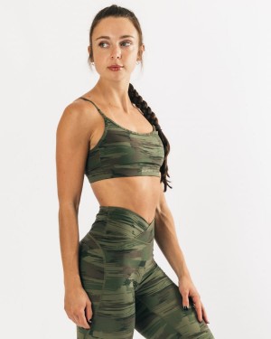 Alphalete Surface Limitless Bra Naisten Urheiluliivi Oliivinvihreä Camo | LGPJC-8512