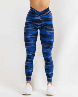 Alphalete Surface Power Legging Naisten Leggings Sininen Camo | RXOLY-0234