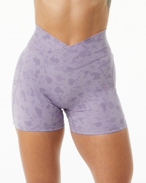 Alphalete Surface Power Lyhyt 5" Naisten Shortsit Pebble Print Misty Lilac | BTOSU-9173