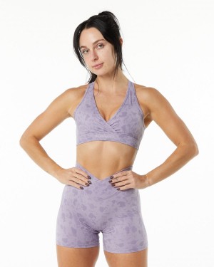 Alphalete Surface Wrap Bra Naisten Urheiluliivi Pebble Print Misty Lilac | IXWTC-3189