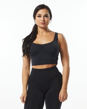 Alphalete Ultrasoft Square Neck Tank Naisten Hihaton Paita Mustat | CMKVH-1829