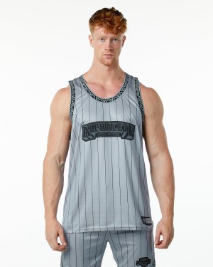 Alphalete Varsity Basketball Jersey Miesten Stringers Harmaat | PAKJD-0987