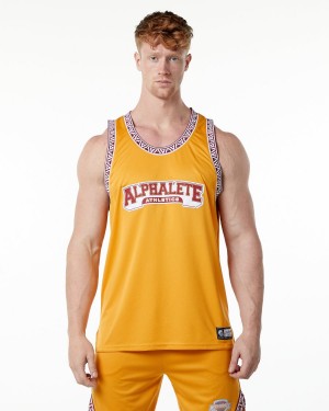 Alphalete Varsity Basketball Jersey Miesten Stringers Marigold | NKWHD-8247