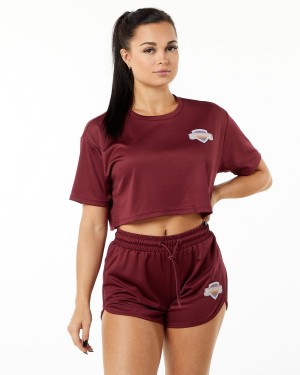 Alphalete Varsity Crop Naisten Paidat Crimson | MNCGW-0579