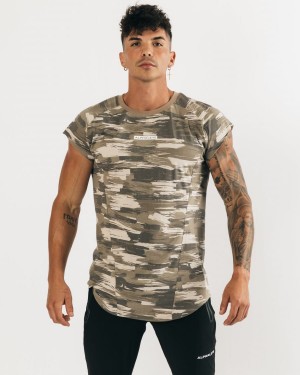 Alphalete Velocity Hihattomat Tee Miesten Stringers Camo | DNJAQ-1597