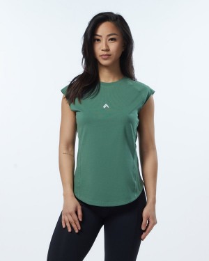 Alphalete Velocity Tee Naisten Paidat Vihreä | ABSPL-9416