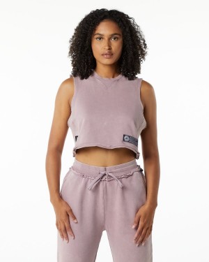 Alphalete Very Terry Crop Cutoff Naisten Hihaton Paita Pinkki | WHUFG-1640